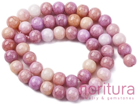KORALIKI SZKLANE  IMITACJA KAMIENI PÓŁSZLACHETNYCH KULA OK.8-8,5MM KOLOR VIOLET