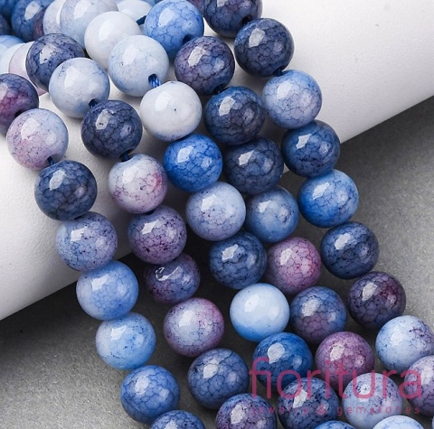 KORALIKI SZKLANE  IMITACJA KAMIENI PÓŁSZLACHETNYCH KULA OK.8-8,5MM KOLOR PRUSSIAN BLUE