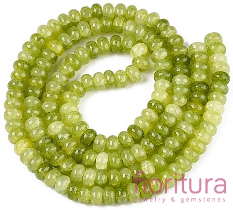 KORALIKI SZKLANE CRACLE IMITACJA PERIDOTU OPONKA 8-8,5x4,5-5MM KOLOR OLIVE DRAB CIENIOWANY 