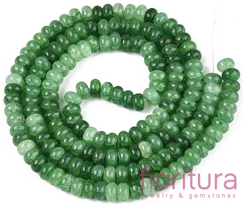 KORALIKI SZKLANE CRACLE IMITACJA PERIDOTU OPONKA 8-8,5x4,5-5MM KOLOR SEA GREEN CIENIOWANY 