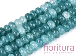 KORALIKI SZKLANE CRACLE IMITACJA APATYTU OPONKA 8-8,5x4,5-5MM KOLOR CADET BLUE CIENIOWANY 