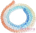 KORALIKI SZKLANE OPONKA FASETOWANA 4,5x3,6MM KOLOR MIESZANY CIENIOWANY TRANSPARENTNY