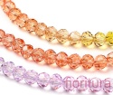 KORALIKI SZKLANE OPONKA FASETOWANA 4,5x3,6MM KOLOR MIESZANY CIENIOWANY TRANSPARENTNY