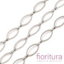 ŁAŃCUSZEK OZDOBNY  Z OGNIWAMI OWALNYMI 16x8,5x1MM KOLOR PLATINUM 