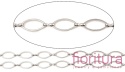 ŁAŃCUSZEK OZDOBNY  Z OGNIWAMI OWALNYMI 16x8,5x1MM KOLOR PLATINUM 