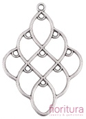 PODSTAWA KOLCZYKA ROMB 51x36x2MM KOLOR STARE SREBRO