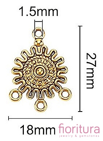 PODSTAWA KOLCZYKA 27x18x3,5MM KOLOR STARE ZŁOTO
