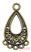PODSTAWA KOLCZYKA 28x15,5x1MM KOLOR STARE ZŁOTO