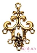 PODSTAWA KOLCZYKA KWIAT 35x24x2MM KOLOR ANTYCZNE ZŁOTO