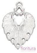 PODSTAWA KOLCZYKA  LISTEK 34x20x1,5MM KOLOR PLATINUM 