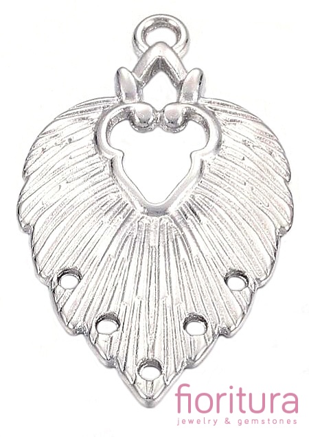 PODSTAWA KOLCZYKA  LISTEK 34x20x1,5MM KOLOR PLATINUM 