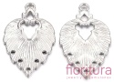 PODSTAWA KOLCZYKA  LISTEK 34x20x1,5MM KOLOR PLATINUM 