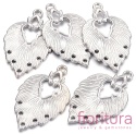 PODSTAWA KOLCZYKA  LISTEK 34x20x1,5MM KOLOR PLATINUM 