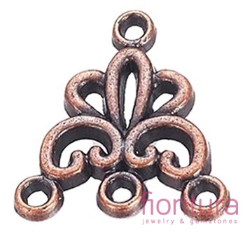 PODSTAWA KOLCZYKA, ROZDZIELACZ 19x16x2MM KOLOR MIEDZIANY