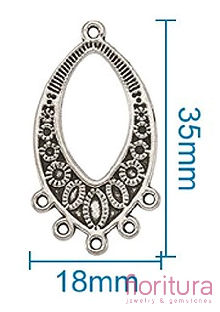 PODSTAWA KOLCZYKA MARKIZA 35x18x1MM KOLOR STARE SREBRO