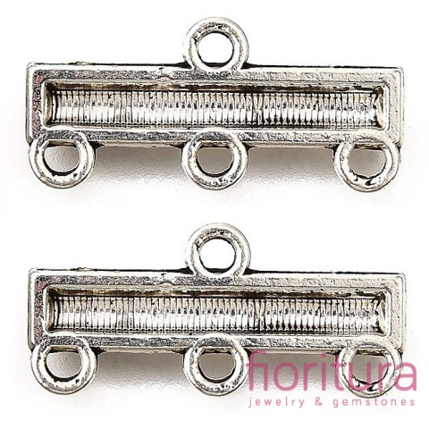 ROZDZIELACZ NA TRZY PODSTAWA KOLCZYKA 11,5x25x3MM KOLOR STARE SREBRO