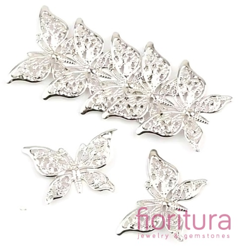BAZA, ŁĄCZNIK,ZAWIESZKA FILIGRAN MOTYL 37,5x26,5x0,5MM KOLOR STARE SREBRO