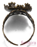 BAZA PIERŚCIONKA FILIGRANOWA 18x16x2MM KOLOR STARE ZŁOTO