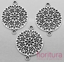  ŁĄCZNIK AŻUROWY OKRĄGŁY 24x18x1MM KOLOR STARE SREBRO