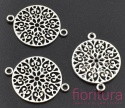  ŁĄCZNIK AŻUROWY OKRĄGŁY 24x18x1MM KOLOR STARE SREBRO