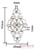  ŁĄCZNIK AŻUROWY ROMB 42x25x1MM KOLOR STARE SREBRO