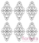  ŁĄCZNIK AŻUROWY ROMB 42x25x1MM KOLOR STARE SREBRO