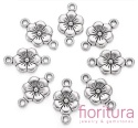  ŁĄCZNIK KWIAT 18x10x2MM KOLOR STARE SREBRO