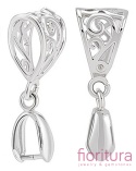 ZAWIESZKA AŻUROWA Z KRAWATKĄ ZACISKOWĄ 13x8x5MM KOLOR PLATINUM 