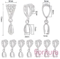 ZAWIESZKA AŻUROWA Z KRAWATKĄ ZACISKOWĄ 13x8x5MM KOLOR PLATINUM 