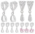 ZAWIESZKA AŻUROWA Z KRAWATKĄ ZACISKOWĄ 13x8x5MM KOLOR PLATINUM 