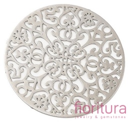 ŁĄCZNIK AŻUROWY KWIAT ZAWIESZKA KOŁO 30x0,3MM KOLOR PLATINUM