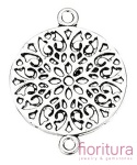  ŁĄCZNIK AŻUROWY OKRĄGŁY 24x18x1MM KOLOR STARE SREBRO