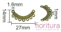 PODSTAWA KOLCZYKA 27x14x1MM KOLOR STARE ZŁOTO