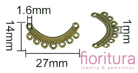 PODSTAWA KOLCZYKA 27x14x1MM KOLOR STARE ZŁOTO