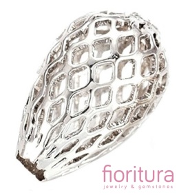 PRZEKŁADKA AŻUROWA ŁEZKA 15x10MM KOLOR PLATINUM