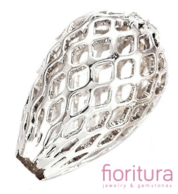 PRZEKŁADKA AŻUROWA ŁEZKA 15x10MM KOLOR PLATINUM