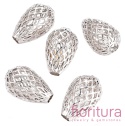 PRZEKŁADKA AŻUROWA ŁEZKA 15x10MM KOLOR PLATINUM