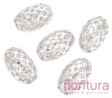 PRZEKŁADKA AŻUROWA OWAL 12x8MM KOLOR PLATINUM