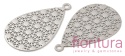 ZAWIESZKA AŻUROWA ŁEZKA OZDOBNA 22,5x14x0,3MM KOLOR PLATINUM