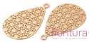 ZAWIESZKA AŻUROWA ŁEZKA OZDOBNA 22,5x14x0,3MM KOLOR JASNY ZŁOTY