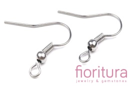 BIGLE OTWARTE Z KULKĄ I SPRĘŻYNKĄ 17-19x0,8MM KOLOR SREBRNY