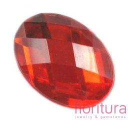 KABOSZON AKRYLOWY OWAL 17x24MM KOLOR RED