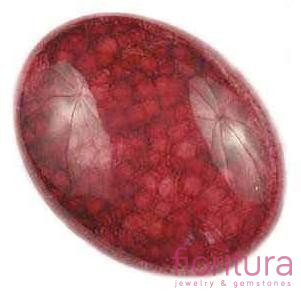 KABOSZON AKRYLOWY OWAL 30x40MM KOLOR CIEMNA CZERWIEŃ