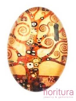 KABOSZON SZKLANY DRZEWO OWAL 18x13MM