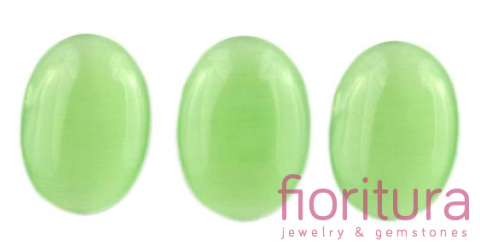 KABOSZON SZKLANY KOCIE OKO OWAL 25X18MM KOLOR ZIELONY