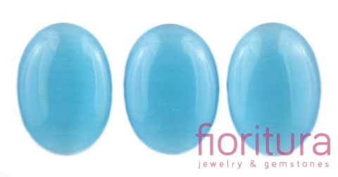 KABOSZON SZKLANY KOCIE OKO OWAL 25X18MM KOLOR NIEBIESKI