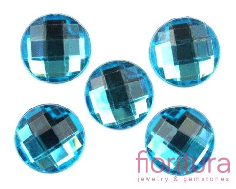 KABOSZON AKRYLOWY KOŁO 14MM KOLOR NIEBIESKI