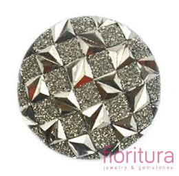 KABOSZON AKRYLOWY Z BROKATEM KOŁO 18MM KOLOR BLACK