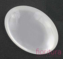 KABOSZON Z ŻYWICY KOCIE OKO OWAL 17x13MM KOLOR BIAŁY