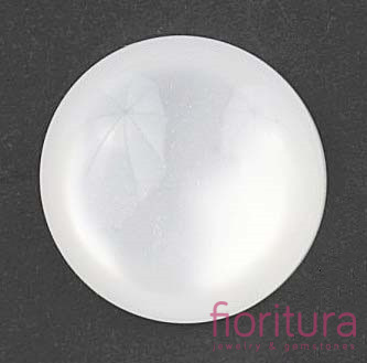 KABOSZON Z ŻYWICY KOCIE OKO KOŁO 20MM KOLOR BIAŁY